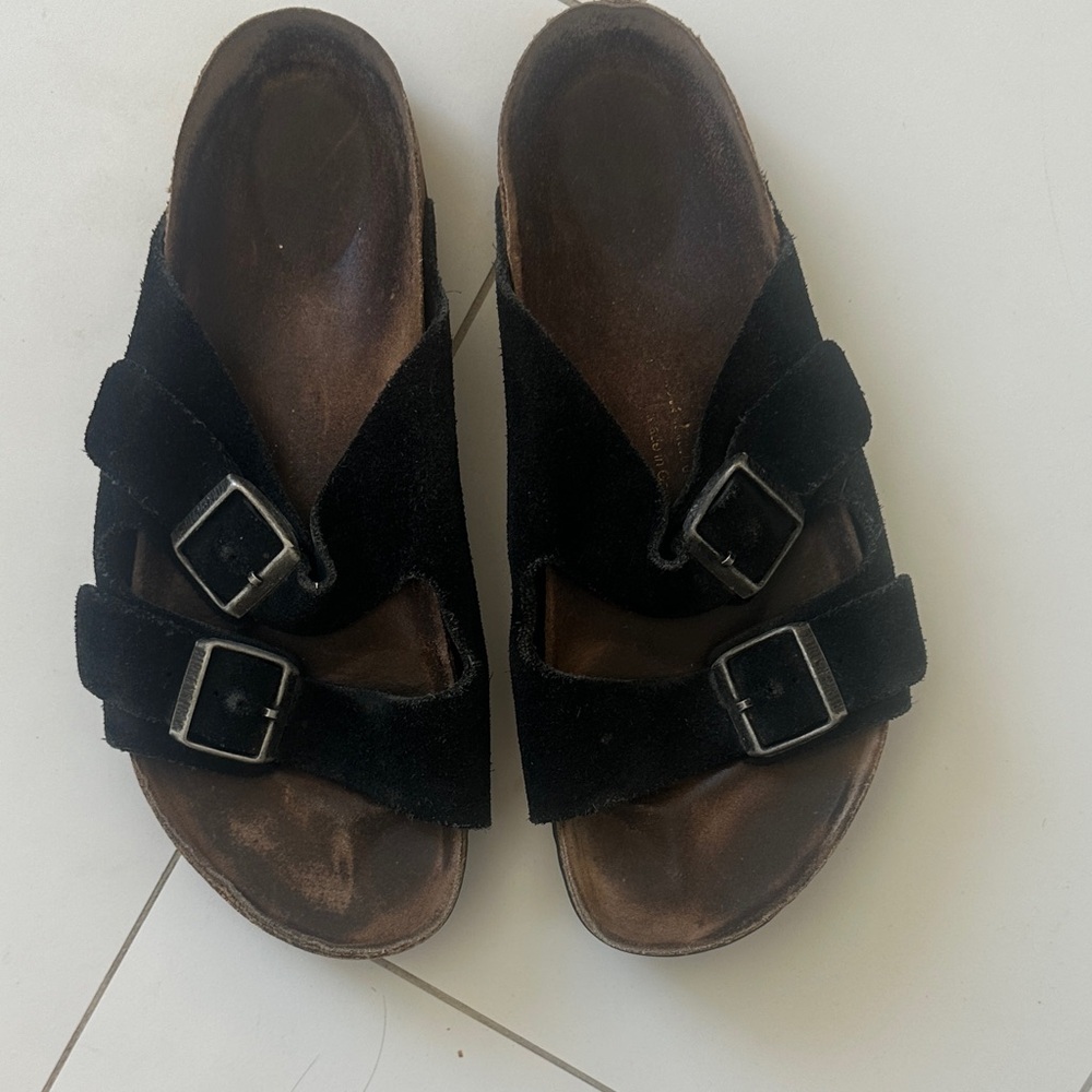 Birkenstock black Arizona suede shoes 11